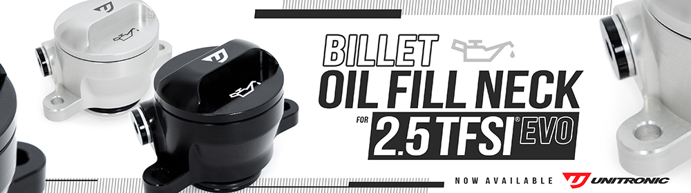 Unitronic Billet Oil Fill Necks for 2.5TFSI EVO Vehicles - NOW AVAILABLE